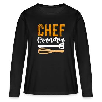 chef chef grandfather - Women's Premium Organic Long Sleeve Shirt - black - Front - Julia (174cm)