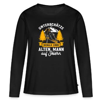 Skiurlaub - Frauen Premium Bio Langarmshirt - Schwarz - Vorne - Julia (174cm)