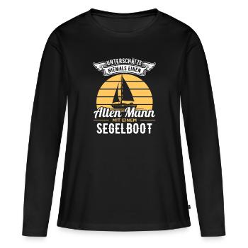 Segelboot Segelboote - Frauen Premium Bio Langarmshirt - Schwarz - Vorne - Julia (174cm)