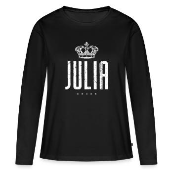 Julia - Frauen Premium Bio Langarmshirt - Schwarz - Vorne - Julia (174cm)