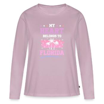 Dicton du cœur de la Floride - T-shirt manches longues Premium bio Femme - rose poudré - Devant - Julia (174cm)