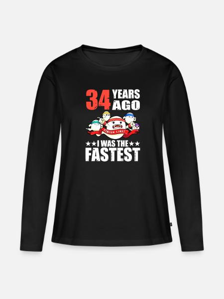 Vor 34 Jahren War Ich Das Schnellste Sperma Zum - Frauen Premium Bio Langarmshirt - Schwarz