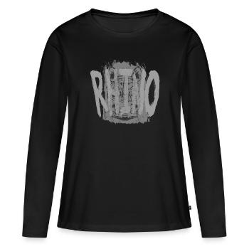 Nashorn - Frauen Premium Bio Langarmshirt - Schwarz - Vorne - Julia (174cm)