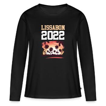 Lissabon 2022 - Frauen Premium Bio Langarmshirt - Schwarz - Vorne - Julia (174cm)
