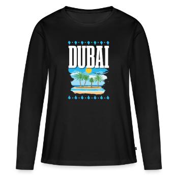 Dubaï - T-shirt manches longues Premium bio Femme - noir - Devant - Julia (174cm)