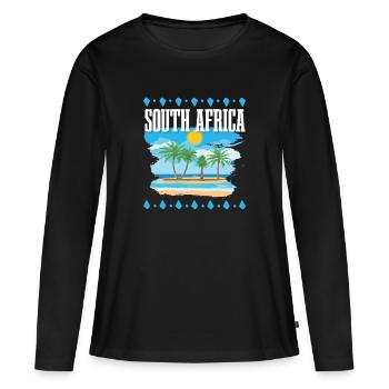 Afrique du Sud - T-shirt manches longues Premium bio Femme - noir - Devant - Julia (174cm)