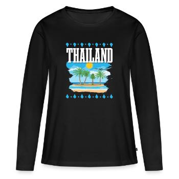 Thaïlande - T-shirt manches longues Premium bio Femme - noir - Devant - Julia (174cm)
