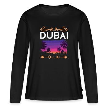 Dubaï - T-shirt manches longues Premium bio Femme - noir - Devant - Julia (174cm)