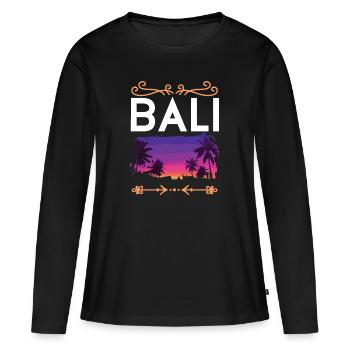Bali - T-shirt manches longues Premium bio Femme - noir - Devant - Julia (174cm)