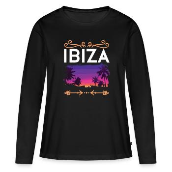 Ibiza - Frauen Premium Bio Langarmshirt - Schwarz - Vorne - Julia (174cm)