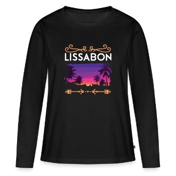 Lisbonne - T-shirt manches longues Premium bio Femme - noir - Devant - Julia (174cm)