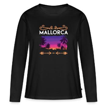 Majorque - T-shirt manches longues Premium bio Femme - noir - Devant - Julia (174cm)