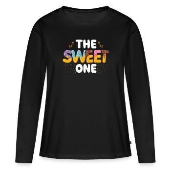 Le Sweet One | | d’anniversaire familial correspondant - T-shirt manches longues Premium bio Femme - noir - Devant - Julia (174cm)