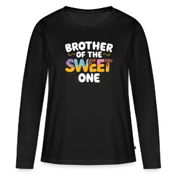 Frère De doux un | Famille correspondante - T-shirt manches longues Premium bio Femme - noir - Devant - Julia (174cm)
