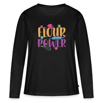 | de puissance de farine | chemise Baker Cuire des | de t-shirt - T-shirt manches longues Premium bio Femme - noir - Devant - Julia (174cm)