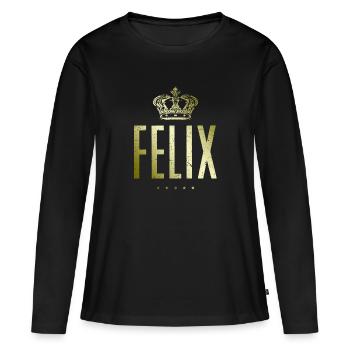 Felix - T-shirt manches longues Premium bio Femme - noir - Devant - Julia (174cm)