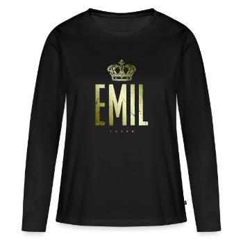 Emil - T-shirt manches longues Premium bio Femme - noir - Devant - Julia (174cm)