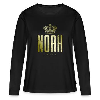 Noah - Frauen Premium Bio Langarmshirt - Schwarz - Vorne - Julia (174cm)