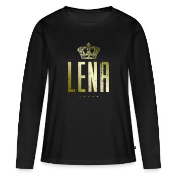 Lena - T-shirt manches longues Premium bio Femme - noir - Devant - Julia (174cm)