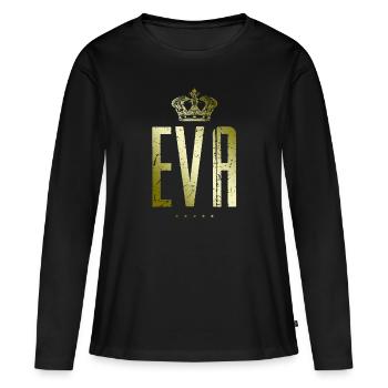 Veille - T-shirt manches longues Premium bio Femme - noir - Devant - Julia (174cm)
