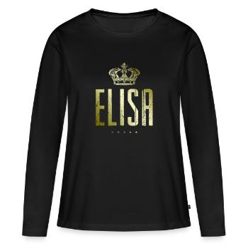 TEST ELISA - T-shirt manches longues Premium bio Femme - noir - Devant - Julia (174cm)