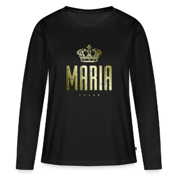 Maria - T-shirt manches longues Premium bio Femme - noir - Devant - Julia (174cm)