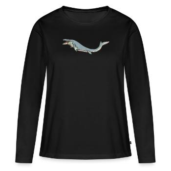 Mosasaurus I Marine Repiel Fossiles du Crétacé - T-shirt manches longues Premium bio Femme - noir - Devant - Julia (174cm)