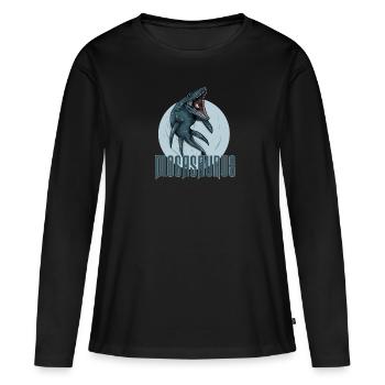 Mosasaurus I Marine Repiel Fossiles du Crétacé - T-shirt manches longues Premium bio Femme - noir - Devant - Julia (174cm)