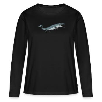 Mosasaurus I Marine Repiel Fossiles du Crétacé - T-shirt manches longues Premium bio Femme - noir - Devant - Julia (174cm)
