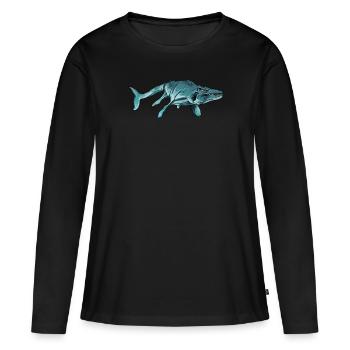 Mosasaurus I Marine Repiel Fossiles du Crétacé - T-shirt manches longues Premium bio Femme - noir - Devant - Julia (174cm)