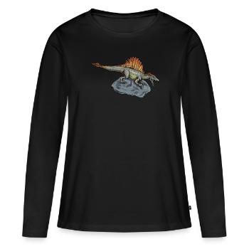 Spinosaurus I Thorn Lizard Crétacé Fossile - T-shirt manches longues Premium bio Femme - noir - Devant - Julia (174cm)