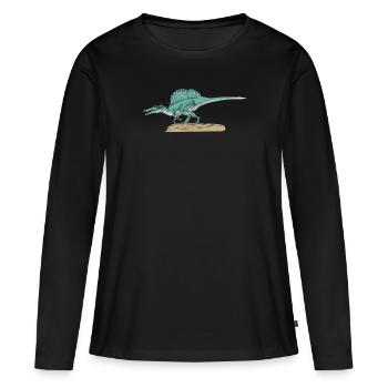 Spinosaurus I Thorn Lizard Crétacé Fossile - T-shirt manches longues Premium bio Femme - noir - Devant - Julia (174cm)