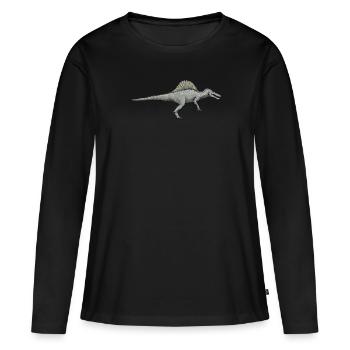 Spinosaurus I Thorn Lizard Crétacé Fossile - T-shirt manches longues Premium bio Femme - noir - Devant - Julia (174cm)