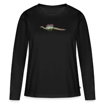 Spinosaurus I Thorn Lizard Crétacé Fossile - T-shirt manches longues Premium bio Femme - noir - Devant - Julia (174cm)