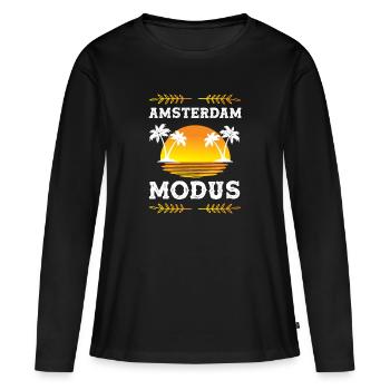 Amsterdam Modus - Frauen Premium Bio Langarmshirt - Schwarz - Vorne - Julia (174cm)