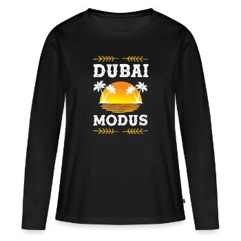 Dubai Modus - Frauen Premium Bio Langarmshirt - Schwarz - Vorne - Julia (174cm)