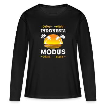 Indonesia Modus - Frauen Premium Bio Langarmshirt - Schwarz - Vorne - Julia (174cm)
