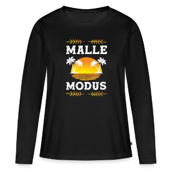 Malle Modus - Frauen Premium Bio Langarmshirt - Schwarz - Vorne - Julia (174cm)