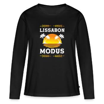 Lissabon Modus - Frauen Premium Bio Langarmshirt - Schwarz - Vorne - Julia (174cm)