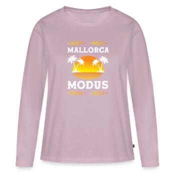 Mode Majorque - T-shirt manches longues Premium bio Femme - rose poudré - Devant - Julia (174cm)