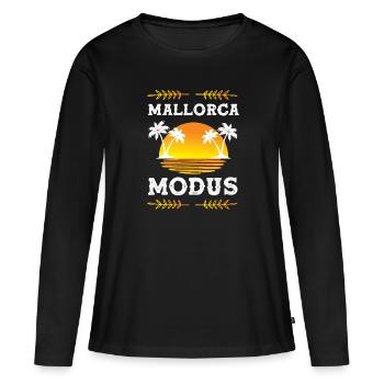 Mallorca Modus - Frauen Premium Bio Langarmshirt - Schwarz - Vorne - Julia (174cm)