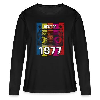 Meilleur de 1977 Lecteur de cassette radio stéréo - T-shirt manches longues Premium bio Femme - noir - Devant - Julia (174cm)