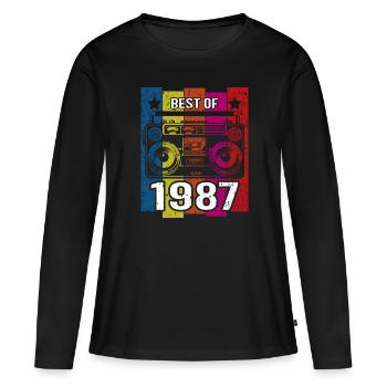 Best Of 1987 Stereo Radio Kassettenspieler - Frauen Premium Bio Langarmshirt - Schwarz - Vorne - Julia (174cm)