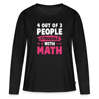 mathematics learning - Women's Premium Organic Long Sleeve Shirt - black - Front - Julia (174cm)