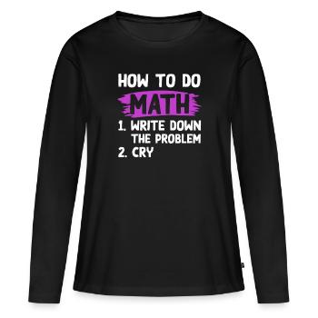 mathematics problem - Women's Premium Organic Long Sleeve Shirt - black - Front - Julia (174cm)