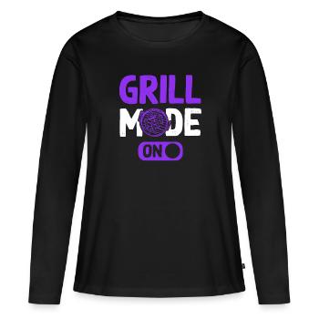 mode grill activé - T-shirt manches longues Premium bio Femme - noir - Devant - Julia (174cm)