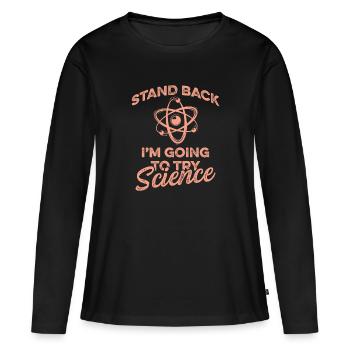 atome scientifique - T-shirt manches longues Premium bio Femme - noir - Devant - Julia (174cm)