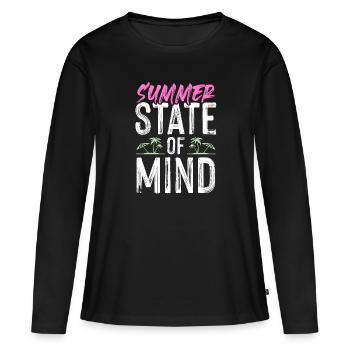été été - T-shirt manches longues Premium bio Femme - noir - Devant - Julia (174cm)