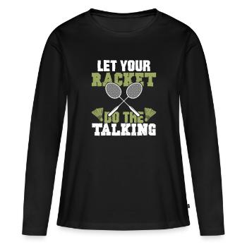 badminton badminton badminton - Women's Premium Organic Long Sleeve Shirt - black - Front - Julia (174cm)