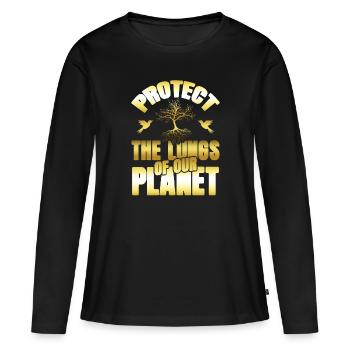 naturschutz umweltschutz - Frauen Premium Bio Langarmshirt - Schwarz - Vorne - Julia (174cm)
